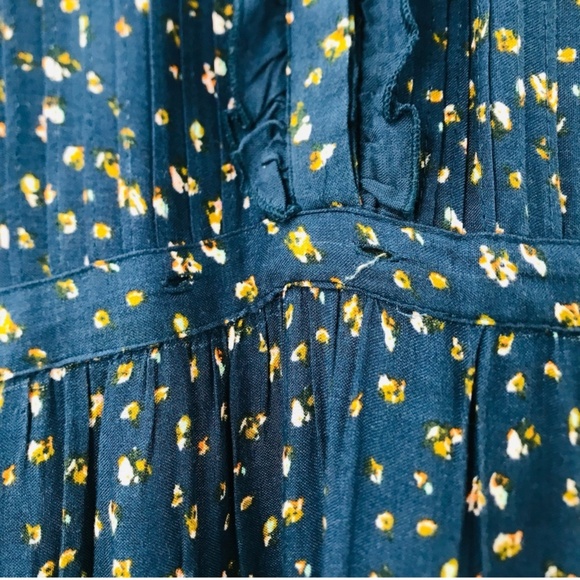 Free People Rare Feelings Maxi Floral Dress Navy Orange Size XS - Picture 7 of 12